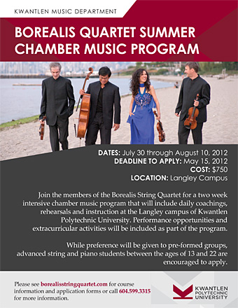 Borealis String Quartet Summer Chamber Music Program